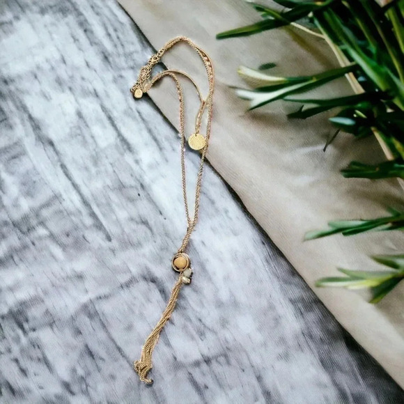 Bohemian Long Layered Tassel Gold Plated Drop Necklace - Picture 1 of 2